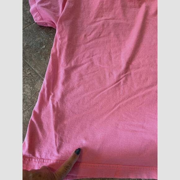 Nike pink high neck, short sleeve T-shirt with graphics.  Women's size M - Picture 5 of 5